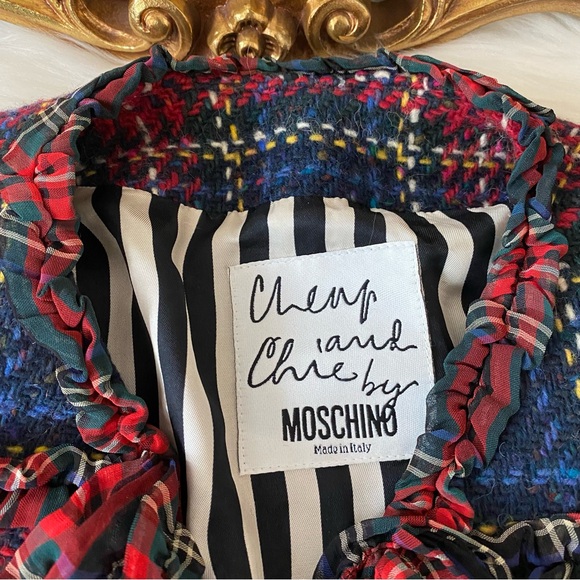 Moschino Plaid Wool Fringe Jacket - Picture 8 of 16